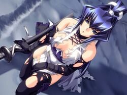 blue_hair mitsurugi_meiya muv-luv sword weapon