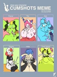 andy_(lemendigogoat) anthro ass azazel_(lemendigogoat) bodily_fluids breasts cinderace cum cumshots_meme diane_(lemendigogoat) eeveelution female fishgirl generation_5_pokemon generation_6_pokemon generation_8_pokemon genital_fluids genitals hi_res inflation lemendigogoat male maractus marrie_(lemendigogoat) nintendo penis pokemon pokemon_(species) pussy simipour sophie_(lemendigogoat) spockey_(lemendigogoat) sylveon