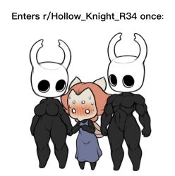 aspy_(da_doll) big_breasts black_body black_skin blush curvy curvy_body curvy_female da_doll dress featureless_breasts featureless_chest featureless_crotch hollow_knight muscular muscular_male nervous nervous_sweat nude orange_hair primal_aspid protagonist_(hollow_knight) shortstack size_difference tagme taller_male team_cherry thick_thighs wide_hips wings