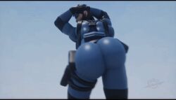 ass bara blue_suit fully_clothed headband non-nude shaking_ass shaking_butt wobbling yaoi