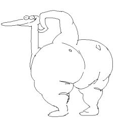 armless ass big_ass cheeks chubby creature cross_eyed curvy curvy_body dinosaur eyes fat_ass funny huge_ass huge_butt large_ass massive_ass meme naked no_arms nude nudity rear_view thick thick_ass thick_legs wide_hips wrinkles