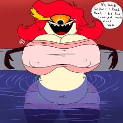 anthro belly_bulge belly_squish blush digestion digestion_noises fat_ass fatal_vore ghg121 giant_belly giant_breasts hazbin_hotel huge_ass huge_belly humanoid niffty squished_breasts thick_ass thick_thighs vore vore_belly