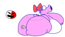 bbw big_ass big_breasts birdetta birdo bow fat fat_ass female funny huge_ass key mario_(series) nintendo phanto pink_skin pipca_(artist) preheatinoven red_bow stuck_in_ass super_mario_bros._2 sweatdrop white_background