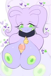 <3_eyes anthro bell bell_collar big_breasts bodily_fluids breast_play breasts collar cum female generation_6_pokemon genital_fluids genitals goodra heart hi_res mammal nintendo nipples nude paizuri penis pokemon pokemon_(species) precum pukemilked sex solo titjob