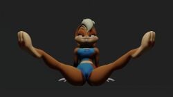 3d altgreengamer animated anthro breasts buckteeth clothed clothing expressionless female fur furry furry_only high_framerate lola_bunny looney_tunes loop nipples pussy rabbit short_playtime solo spread_legs spreading surreal tyviania warner_brothers