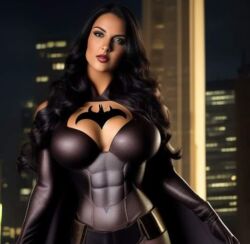 1girls ai_generated batwoman big_breasts black_hair breasts cape dc female female_only fit fit_female human light-skinned_female mature mature_female milf superheroine wide_hips