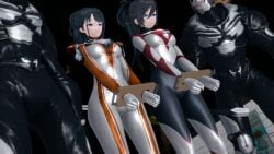 2girls 3d defeated defeated_heroine female female_only minato_asahi_(grigio) rule_63 ultraman_(franchise) ultraman_orb ultrawoman_grigio