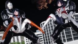 2girls 3d defeated defeated_heroine female female_only minato_asahi_(grigio) rape rule_63 ultraman_(franchise) ultraman_orb ultrawoman_grigio