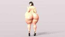 1girls 3d ass ass_focus back_view breasts earrings female female_only footwear_only heels_only hi_res high_heels hoop_earrings huge_ass huge_breasts massive_breasts mature_female milf naked_footwear naked_heels nipples nude nude_female otsdarva otsy standing thick_lips thick_thighs wide_hips