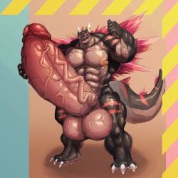 abs biceps dragon furry gay hyper hyper_balls hyper_genitalia hyper_penis hyper_testicles kuroma male male_focus male_only muscle muscles muscular muscular_arms muscular_ass muscular_back muscular_legs muscular_male muscular_thighs nipples pecs tiramisu_(kuroma) veins veiny_penis