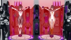 2girls 3d defeated defeated_heroine minato_asahi_(grigio) rule_63 trapped ultraman_(franchise) ultraman_orb ultrawoman_grigio