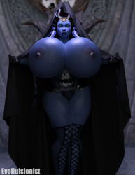 1girls 3d alien alien_girl bare_breasts big_breasts bimbo blue_skin breasts evolluisionist female female_only giant_breasts huge_breasts hyper_bimbo large_breasts looking_at_viewer massive_breasts nipples sith solo star_wars togruta