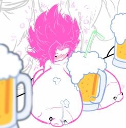 alcohol anthro areolae beer beer_mug big_breasts blush breasts clueless cute cute_eyes digital_media_(artwork) dot_eyes drunk drunk_bubbles female female_focus female_only gremlin humanoid kojoarts large_breasts line_art naked naughtypaw_(artist) nipple_piercing nomi_(ttherandom) nude owo pink_hair shortstack spiky_hair ttherandom tthrandom tthrandom_rp venus_body