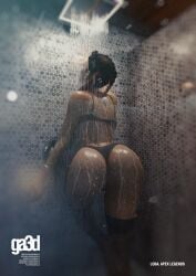 1girls 3d apex_legends ass athletic athletic_female big_ass big_breasts big_butt breasts dark-skinned_female dark_skin female female_only female_protagonist fit fit_female ga3ddolls heroine in_shower large_ass large_breasts latina lingerie loba_(apex_legends) shower solo tattoo washing wet wet_skin