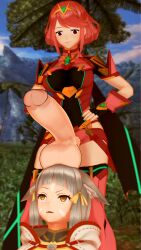 1futa 1girls 3d big_penis duo female futa_on_female futaflux futanari huge_cock nia nia_(xenoblade) pyra standing xenoblade_(series)