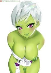 1futa 2d alien alien_girl areolae battle_armor big_breasts big_penis blush breasts cheelai clothed clothing dragon_ball dragon_ball_super elastic_armor erect_penis erection futa_only futanari gloves green-skinned_female green_eyes green_glans green_skin hanging_breasts high-angle_view horny humanoid humanoid_penis large_breasts large_penis leaning_forward looking_at_viewer mostly_nude nipples purple_eyes short_hair solo solo_futa standing thick_penis thick_thighs thigh_gap thighs tofuubear white_hair wide_hips