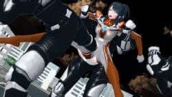 3d crotch_kick cunt_punt cuntbusting defeated defeated_heroine minato_asahi_(grigio) ultraman_(franchise) ultrawoman_grigio