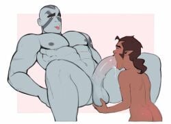 big_cock big_penis blowjob blowjob_face boner critical_role critical_role:_vox_machina erect_penis erection gay gay_sex grog_strongjaw hard_on huge_cock huge_penis jurijboo male male_only muscles muscular muscular_male oral oral_sex penis_in_mouth pointy_ears pulling_testicles scanlan_shorthalt size_difference spread_legs testicle_grab the_legend_of_vox_machina tongue_out veiny_penis