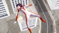 3d building city defeated defeated_heroine exposed_nipples exposed_pussy grigio_gets_raped latex_suit long_hair minato_asahi_(grigio) nipple_cutout ponytail pussy_cutout street ultraman_(franchise) ultrawoman_grigio unconscious