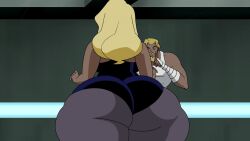 1boy 1girls ass ass_focus black_canary blonde blonde_female blonde_hair bottom_heavy curvy curvy_female dc dc_comics dcau dinah_lance edit edited fat_ass fat_thighs female green_arrow green_arrow_(series) justice_league justice_league_unlimited lard_ass male male/female nerota oliver_queen superhero superheroine thick thunder_thighs thunderthighs wide_ass wide_hips wide_thighs woot