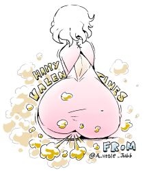 artist_name fart fart_cloud fart_fetish farting female jubb pink_clothing solo valentine's_day white_hair