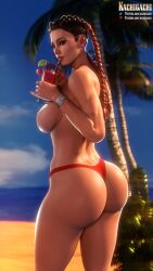 3d apex_legends ass beach big_ass big_breasts bikini_bottom braided_hair braided_twintails breasts dark-skinned_female drinking kachigachi latina loba_(apex_legends) patreon_username respawn_entertainment spankable tattoo thick_ass thick_thighs topless topless_female twitter_username two_tone_hair