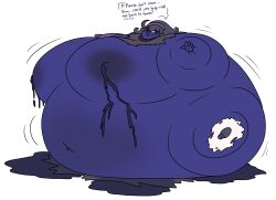 atomicsins blueberry_girl blueberry_inflation clothes_ripped hex_maniac inflation juice nude nude_female pokemon spherical_breasts spherical_inflation sunken_head sunken_limbs swelling