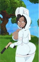 1girls artist_request ass big_ass big_breasts big_butt breasts bunny_brawler butt dark-skinned_female dark_skin female_only fortnite solo solo_female