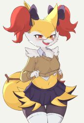 anthro big_breasts braixen breasts female furry pokemon pokemon_(species) yoru_vida