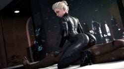 3d ass assjob athletic_female blonde blue_eyes bodysuit buttjob dark-skinned_male dark_skin female femdom fit fit_female grinding huge_ass huge_butt ines_(the_first_descendant) ines_raya interracial kaminakirei latex light-skinned_female light_skin male medium_hair penis perfect_ass platinum_blonde_hair restrained reverse_cowgirl_position rubber rubbing_penis the_first_descendant thick_legs thick_thighs tied_hair toned toned_female