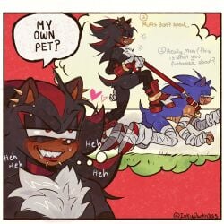 2boys choker collar eyebrow_piercing furry furry_only gay inkydarkn3ss leash leash_and_collar lip_piercing petplay piercings shadow_the_hedgehog sonic_(series) sonic_boom sonic_the_hedgehog sonic_the_hedgehog_(series) yaoi