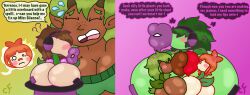 3girls :>= big_breasts big_lips big_lips_no_eyes breasts chaos-force expansion female female_only fuckplant large_breasts long_lips plant plant_girl potted_plant succplant suck_and_fuck suckplant transformation