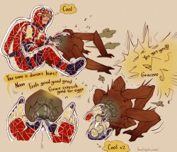 alien alien/human alien_anatomy alien_genitalia asexual egg egg_bulge english_text howling_wizard ovipositor ovipositor_insertion ovipositor_penetration ovipositor_penis project_hail_mary rocky_(project_hail_mary) ryland_grace spacesuit stretching unusual_anatomy urethral_fingering urethral_insertion urethral_stretching xenophilia