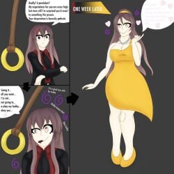big_breasts bimbofication heart-shaped_pupils hearts_around_head hypnosis hypnotized instant_loss_2koma large_breasts milf oc stepfordization transformation