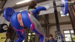 1girls 3d areola_bulge asian blender_(software) blizzard_entertainment bodysuit breasts brown_eyes brown_hair cameltoe clothing d.va female female_only flexible footwear handwear headset human leg_up long_hair lvl3toaster one_leg_up overwatch pussy shiny_skin solo standing_on_one_leg tagme thick_thighs translucent translucent_latex video video_games wet wet_clothes