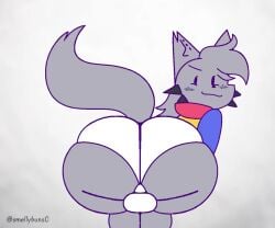 2d 2d_animation ass_focus ass_on_glass balls ballsack big_ass black_eyes bubble_ass fart fart_cloud fart_fetish farting_at_viewer feline femboy femboy_focus friday_night_funkin friday_night_funkin_mod grey_skin jacket kapi_(paperkitty) panties silly sound tagme teasing teasing_viewer thebuttden video white_background white_panties wobbling_ass