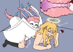 angel cum cum_in_pussy cum_inside joakore knot knotted_penis knotting pokemon pokemon_(species) pokephilia sylveon zoophilia