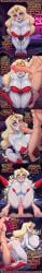 1boy 1girl ai_generated bedroom blonde_hair blush charlie_morningstar comic cum cum_inside dc_comics deepthroat doggy_style english_text fellatio female hazbin_hotel huge_breasts knee_boots large_penis lipstick long_hair male multiple_panels nude pale_skin penetration rampa69 red_corset red_eyes saliva sex speech_bubble star_earrings sweat tiara vaginal_sex
