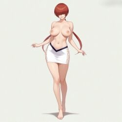 1girls ai_generated big_breasts big_tits breasts_out clothed clothed_female curvy curvy_female king_of_fighters light-skinned_female light_skin long_hair pale-skinned_female pale_skin red_hair shermie_(kof) skirt standing thick tits_out voluptuous voluptuous_female