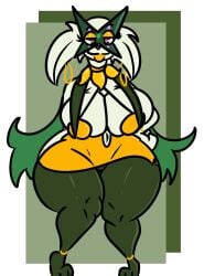 big_breasts breasts cleavage female furry huge_breasts kingretrokirby meowscarada pokemon pokemon_(species) tagme thick_thighs wide_hips