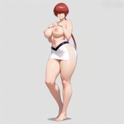 1girls ai_generated big_breasts big_tits breasts_out clothed clothed_female curvy curvy_female king_of_fighters light-skinned_female light_skin long_hair pale-skinned_female pale_skin red_hair shermie_(kof) skirt standing thick tits_out voluptuous voluptuous_female