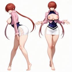 1girls ai_generated big_ass big_breasts big_tits breasts_out clothed clothed_female curvy curvy_female exposed_breasts king_of_fighters light-skinned_female light_skin long_hair pale-skinned_female pale_skin red_hair shermie_(kof) showing_breasts skirt standing thick tits_out voluptuous voluptuous_female