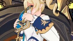 3d animated ass ass_focus barbara_(genshin_impact) blonde_hair blue_eyes female female_only genshin_impact loonoosh shy tagme twerking video