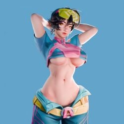 1girls animated big_breasts bouncing_breasts bubblebubbleb dancing female female_only jubilation_lee jubilee jubilee_(marvel_rivals) looking_at_viewer marvel marvel_rivals midriff navel sound tagme twerking underboob video