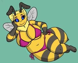 1girls 2026 anthro bee bee_girl bee_wings bikini c00madreja insect tagme wings