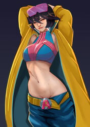 1girls armpits arms_up female female_only jubilation_lee jubilee jubilee_(marvel_rivals) marvel marvel_rivals midriff navel salsdraws