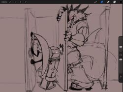 ahe_gao anal anal_destruction anal_juice anal_orgasm anal_penetration anal_sex anthro anthro_on_anthro anthro_penetrated bathroom big_ass big_dom_small_sub cockroach cockroach_humanoid crushing cum cum_in_ass destruction femboy furry furry_male furry_only gay glory_hole gloryhole homosexual homosexual_male homosexual_sex huge_cock huge_dick lamorratactica monster_cock monster_dick precum reptile reptile_humanoid yaoi