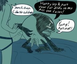 adamationz anus genital_slit inanimate_insanity object_shows osc strap-on strap-on_dildo tentacle_penis yang_(ii) yin-yang_(ii) yin_(ii)