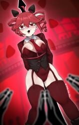 1girls 2d 2d_(artwork) :3 areola_slip areolae artist_request big_breasts big_thighs breasts bunny_girl bunnygirl_outfit bunnysuit clapping cleavage crowd crying curvaceous curvy curvy_female curvy_figure demon demon_girl demon_horns detached_collar execution_clap_(trap_chick) fang fangs fat_thighs female female_focus garter_belt garter_straps hips_wider_than_shoulders horns kasane_teto kasane_teto_(sv) large_breasts large_thighs leotard mv_character navel navel_visible_through_clothes necktie open_mouth plump plump_thighs pole pole_dancer pole_dancing red_eyes red_hair skindentation slim_waist soft_thighs strip_tease stripper stripper_pole swirly_eyes synthesizer_v tear tears thick_thighs thigh_squish thighhighs thighs tight_clothing twin_drills utau voluptuous voluptuous_female wide_hips
