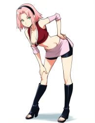 1girls ai_generated green_eyes naruto naruto_(series) naruto_shippuden pink_hair sakura_haruno short_hair tagme